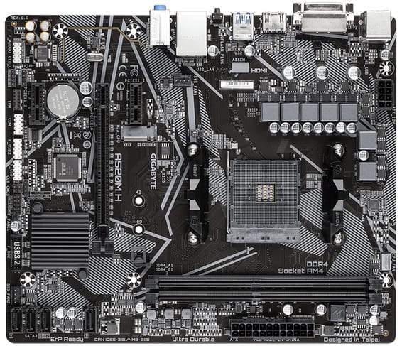 Gigabyte A520M H (rev. 1.0) AMD A520 Emplacement AM4 micro ATX (A520M)
