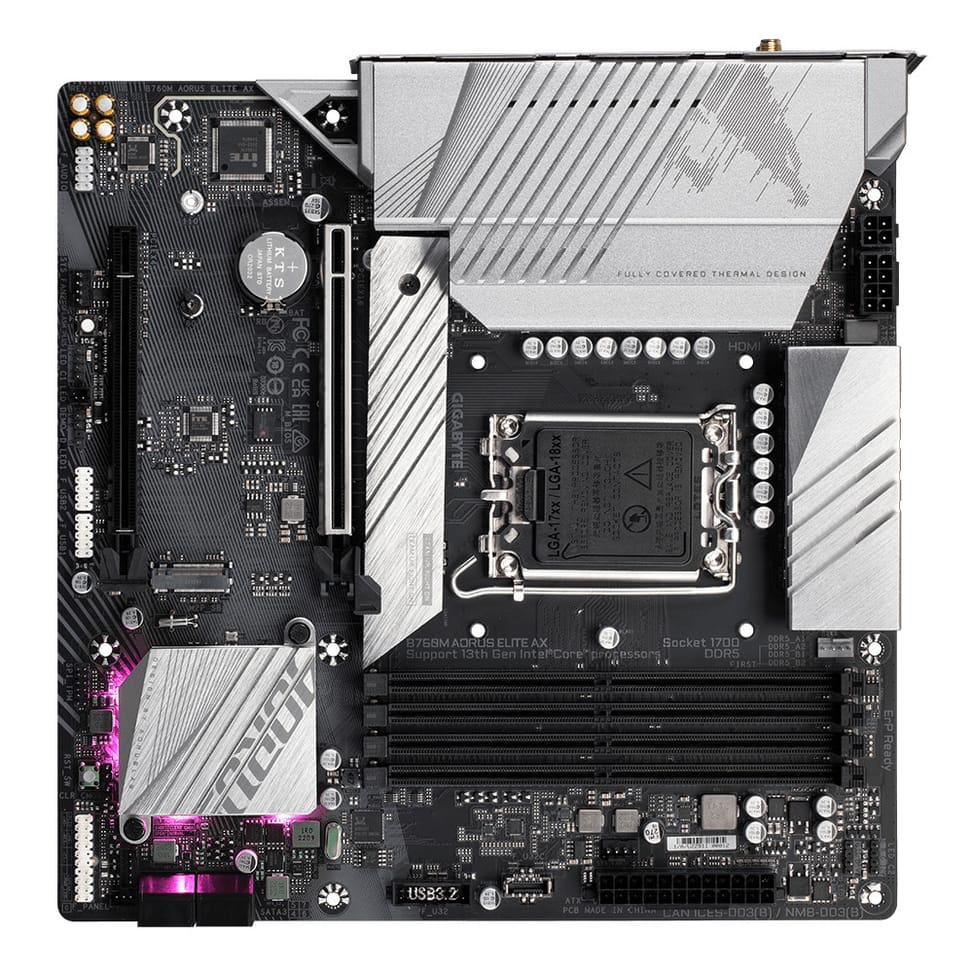 Gigabyte B760M AORUS ELITE AX carte mère Intel B760 LGA 1700 micro ATX (B760M AORUS ELITE AX) — image 4