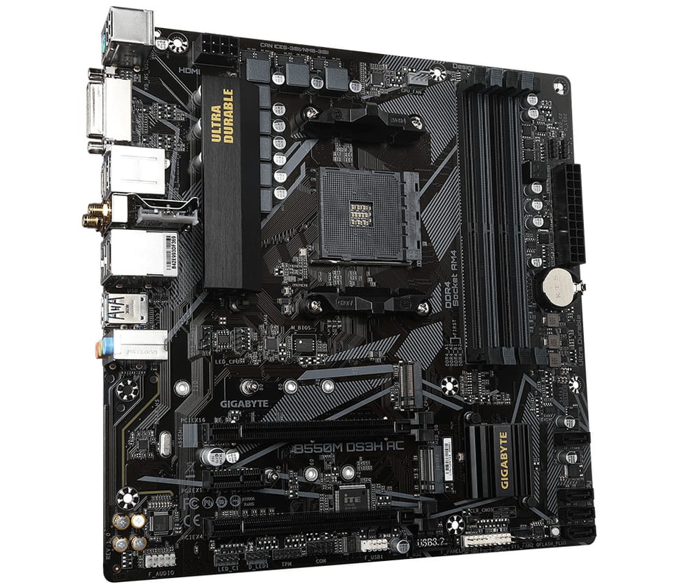 Gigabyte B550M DS3H AC AMD B550 Emplacement AM4 micro ATX (GA-B550M-DS3H-AC) — image 3