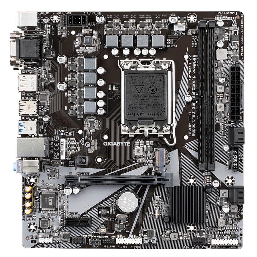 Gigabyte H610M S2H carte mère Intel H610 Express LGA 1700 micro ATX (H610M S2H) — image 1