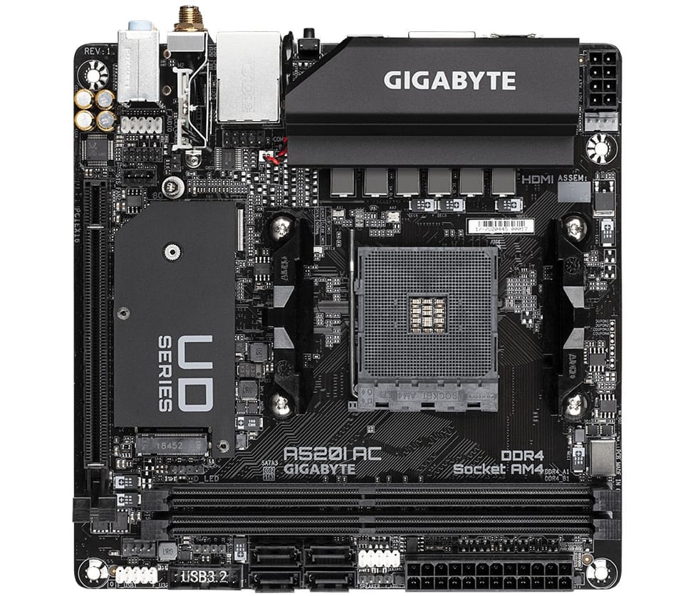Gigabyte A520I AC carte mère AMD A520 Emplacement AM4 mini ITX (A520I AC) — image 1