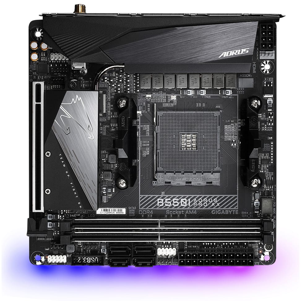 Gigabyte B550I AORUS PRO AX AMD B550 Emplacement AM4 mini ITX (GA-B550I-AORUS PRO AX) — image 2