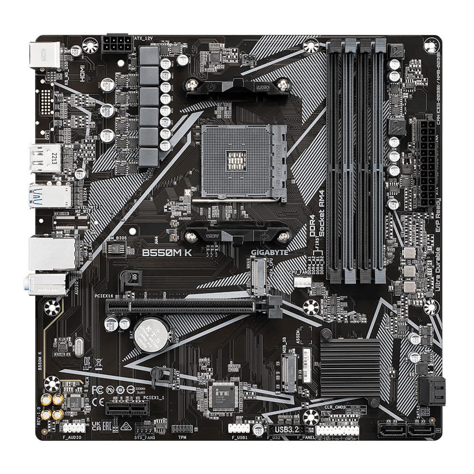 Gigabyte B550M K 1.0 carte mère AMD B550 Emplacement AM4 micro ATX (B550M K 1.0) — image 2