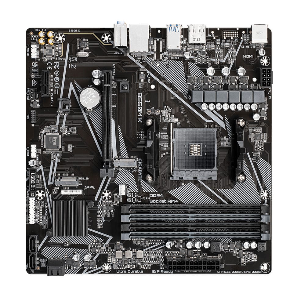 Gigabyte B550M K 1.0 carte mère AMD B550 Emplacement AM4 micro ATX (B550M K 1.0) — image 4