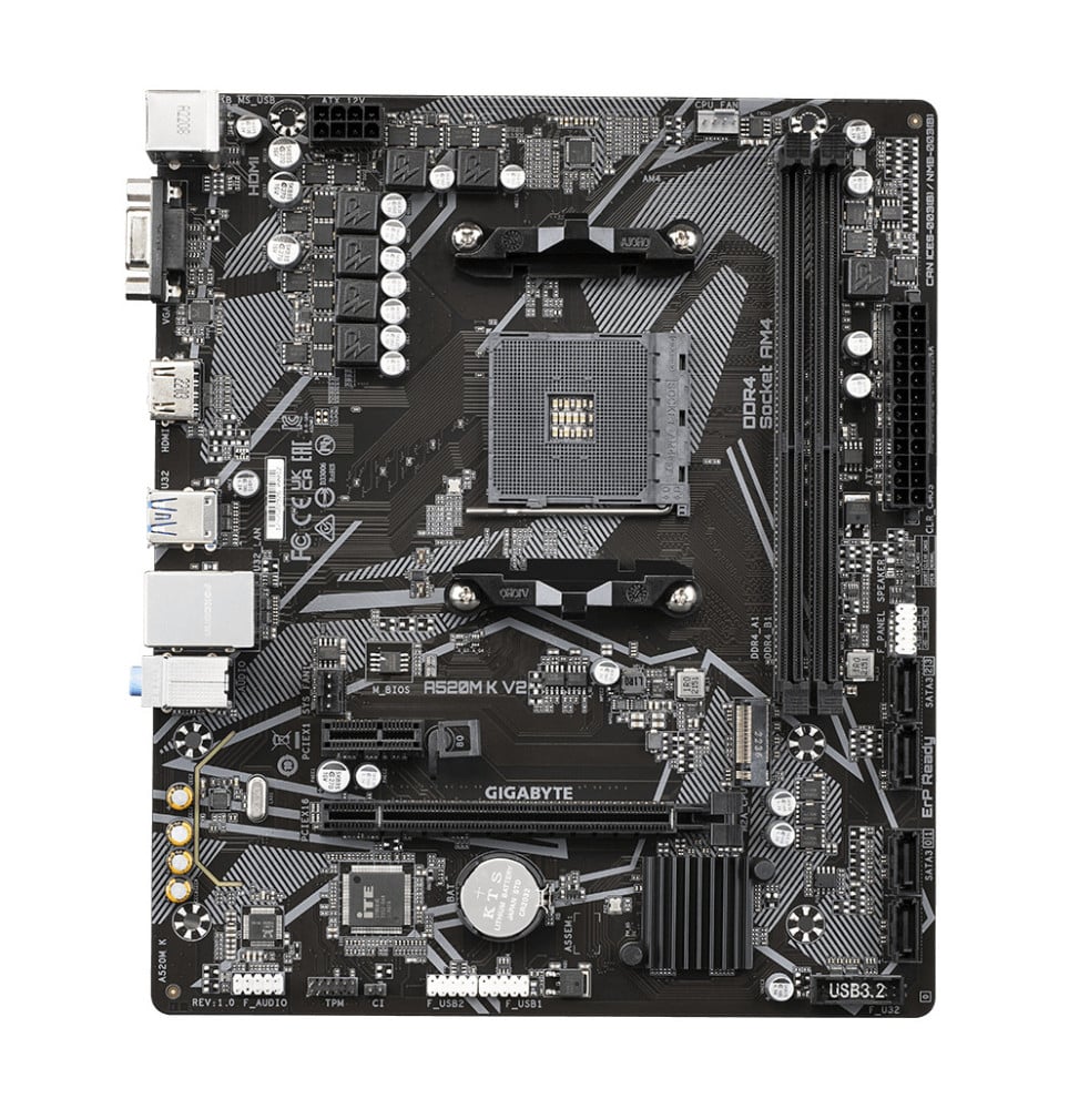 Gigabyte A520M K V2 carte mère AMD A520 Emplacement AM4 micro ATX (A520M K V2)