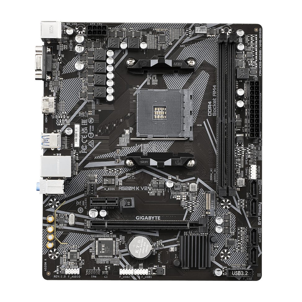 لوحة أم Gigabyte A520M K V2 AMD A520 مقبس AM4 micro ATX (A520M K V2) — صورة 1
