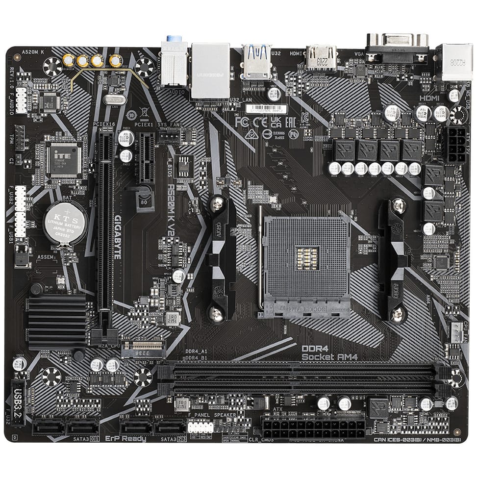 لوحة أم Gigabyte A520M K V2 AMD A520 مقبس AM4 micro ATX (A520M K V2) — صورة 2