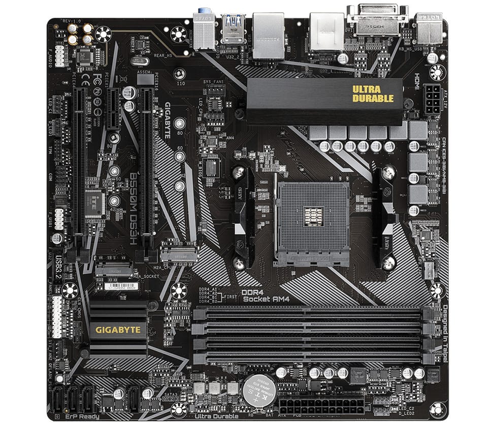 Gigabyte B550M DS3H AMD B550 Emplacement AM4 micro ATX (GA-B550M-DS3H) — image 2