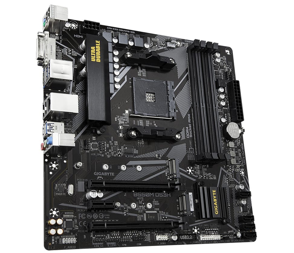 Gigabyte B550M DS3H AMD B550 Emplacement AM4 micro ATX (GA-B550M-DS3H) — image 3