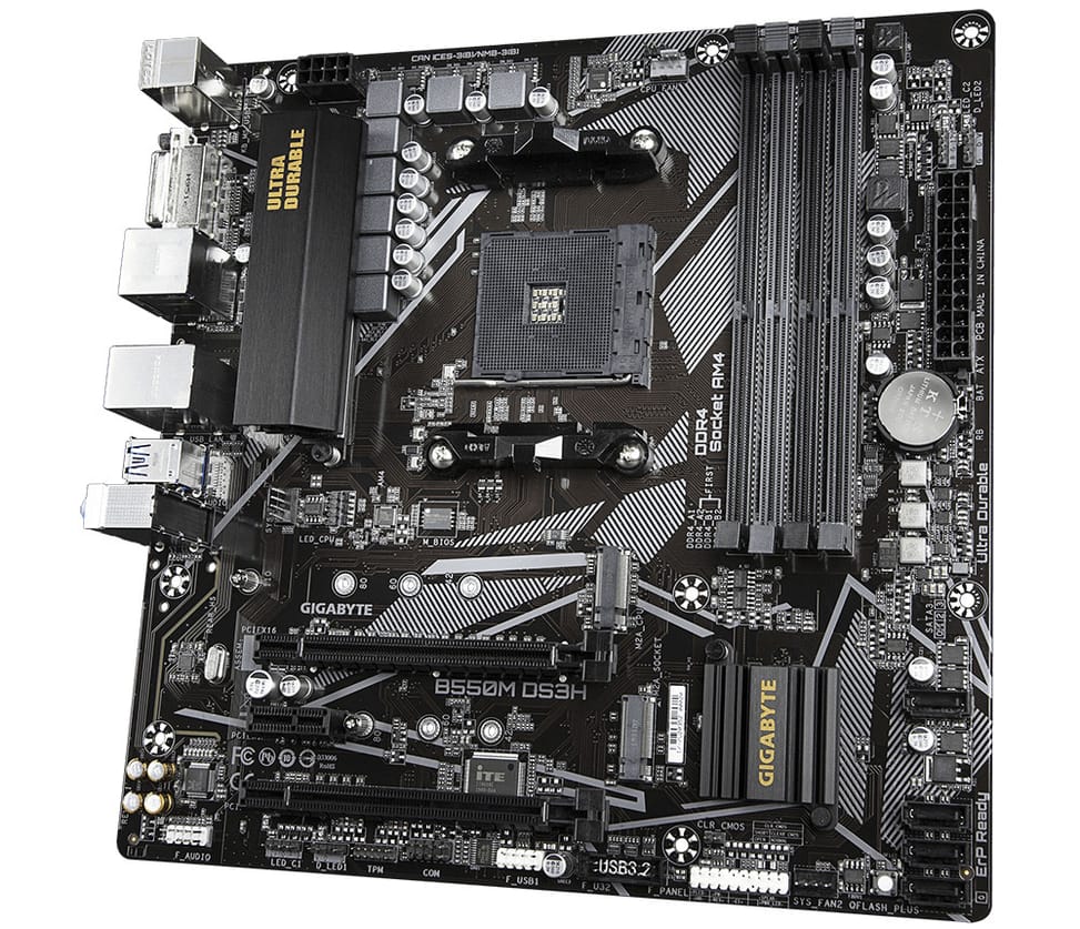 Gigabyte B550M DS3H AMD B550 Emplacement AM4 micro ATX (GA-B550M-DS3H) — image 4