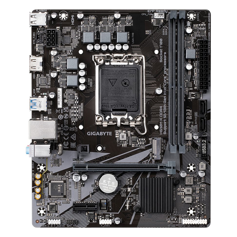 Gigabyte H610M K DDR4 1.0 carte mère Intel H610 Express LGA 1700 micro ATX (H610M K DDR4 1.0) — image 2