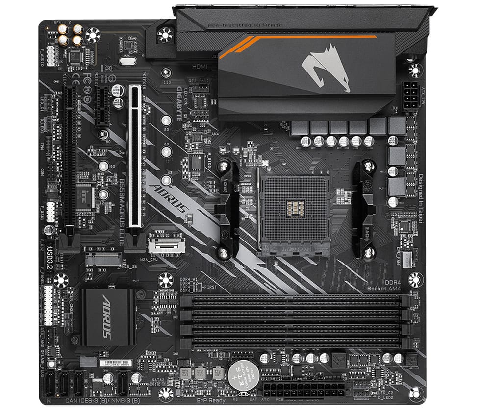 Gigabyte B550M AORUS ELITE AMD B550 Emplacement AM4 micro ATX (GA-B550M-AOURUS ELITE) — image 2