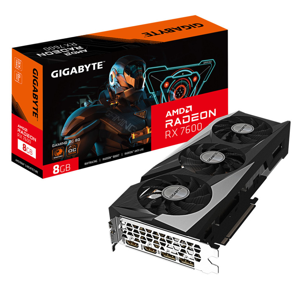 Gigabyte Radeon RX 7600 GAMING OC 8G AMD 8 Go GDDR6 (GV-R76GAMING OC-8GD)