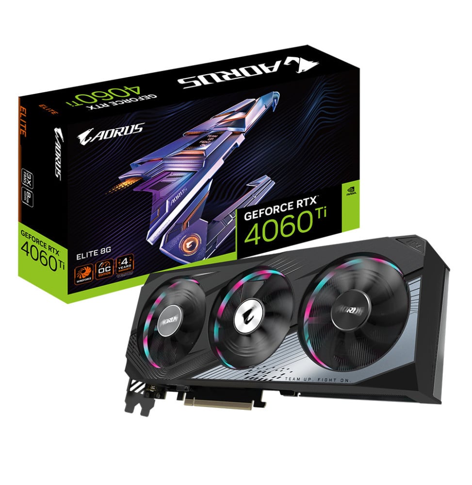 Gigabyte AORUS GeForce RTX 4060 Ti ELITE 8G NVIDIA 8 Go GDDR6 (GV-N406TAORUS E-8GD)