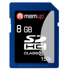 Carte SD HC 8 GB High Speed 150X - Memup