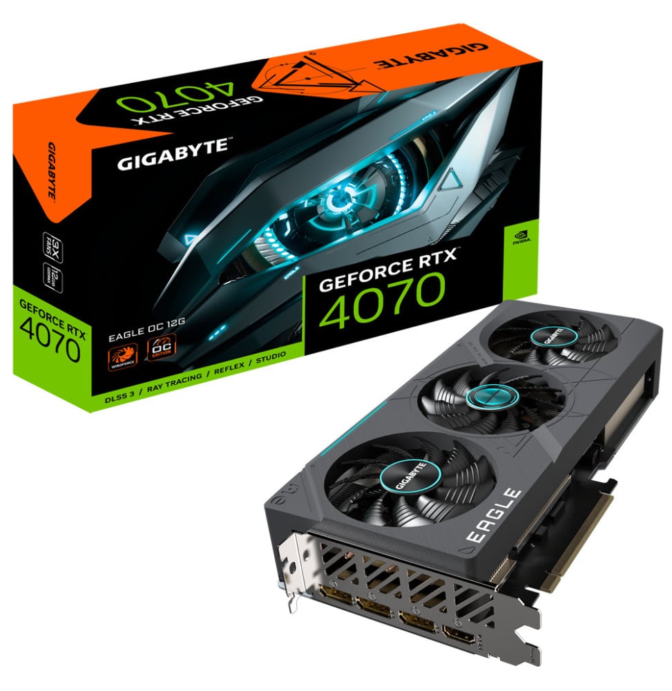 Gigabyte GV-N4070EAGLE OC-12GD carte graphique NVIDIA GeForce RTX 4070 12 Go GDDR6X (GV-N4070EAGLE OC-12GD)