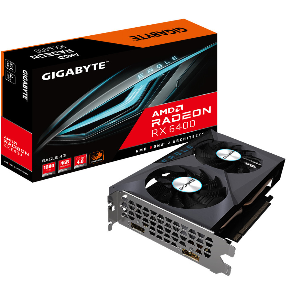 Gigabyte Radeon RX 6400 EAGLE 4G AMD 4 Go GDDR6 (GV-R64EAGLE-4GD)
