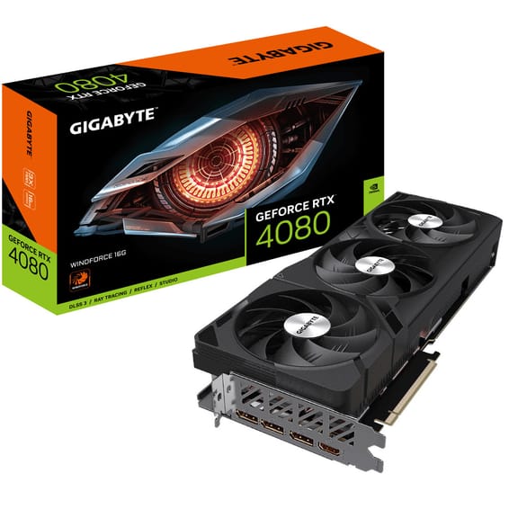 Gigabyte GV-N4080WF3-16GD carte graphique NVIDIA GeForce RTX 4080 16 Go GDDR6X (GV-N4080WF3-16GD)