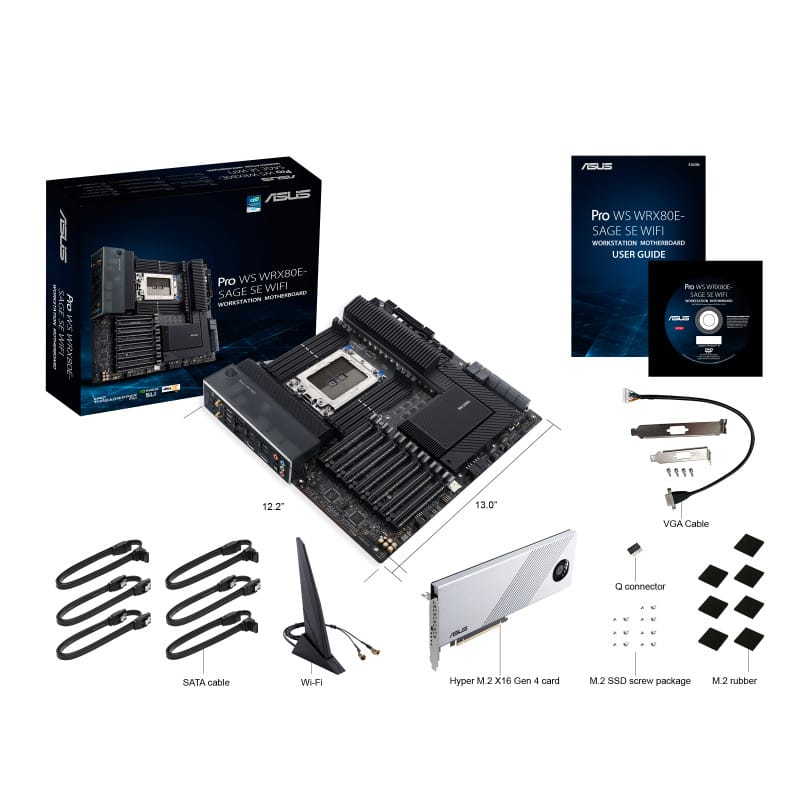 ASUS WRX80E-SAGE SE WIFI AMD WRX80 Socket SP3 ATX étendu (90MB1590-M0EAY0) — image 17