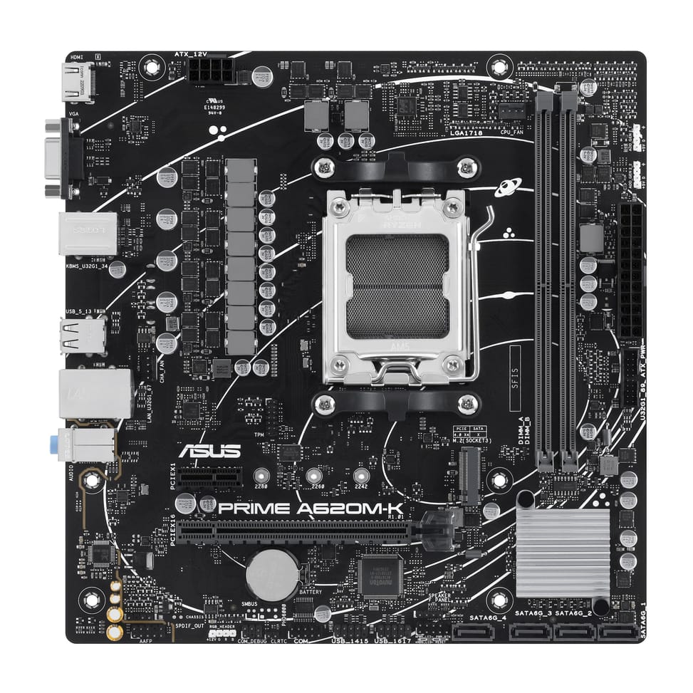 ASUS PRIME A620M-K AMD A620 Emplacement AM5 micro ATX (90MB1F40-M0EAY0) — image 1