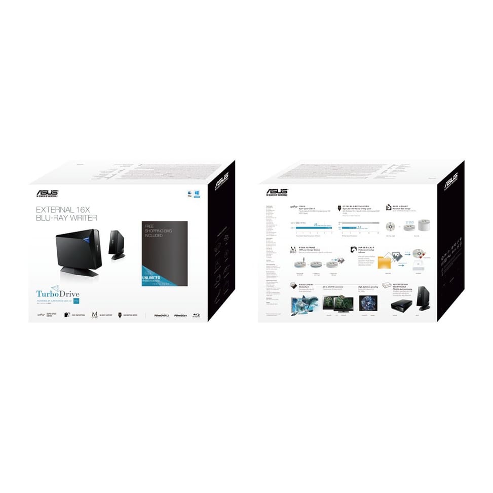 ASUS BW-16D1H-U PRO lecteur de disques optiques Blu-Ray DVD Combo Noir (90DD01L0-M69000) — image 3