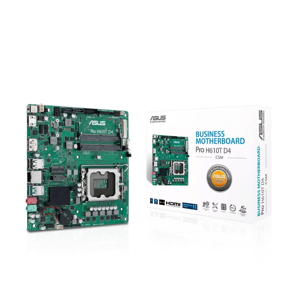 ASUS Pro H610T D4-CSM Intel H610 LGA 1700 mini ITX (90MB1AM0-M0EAYC) — image 3