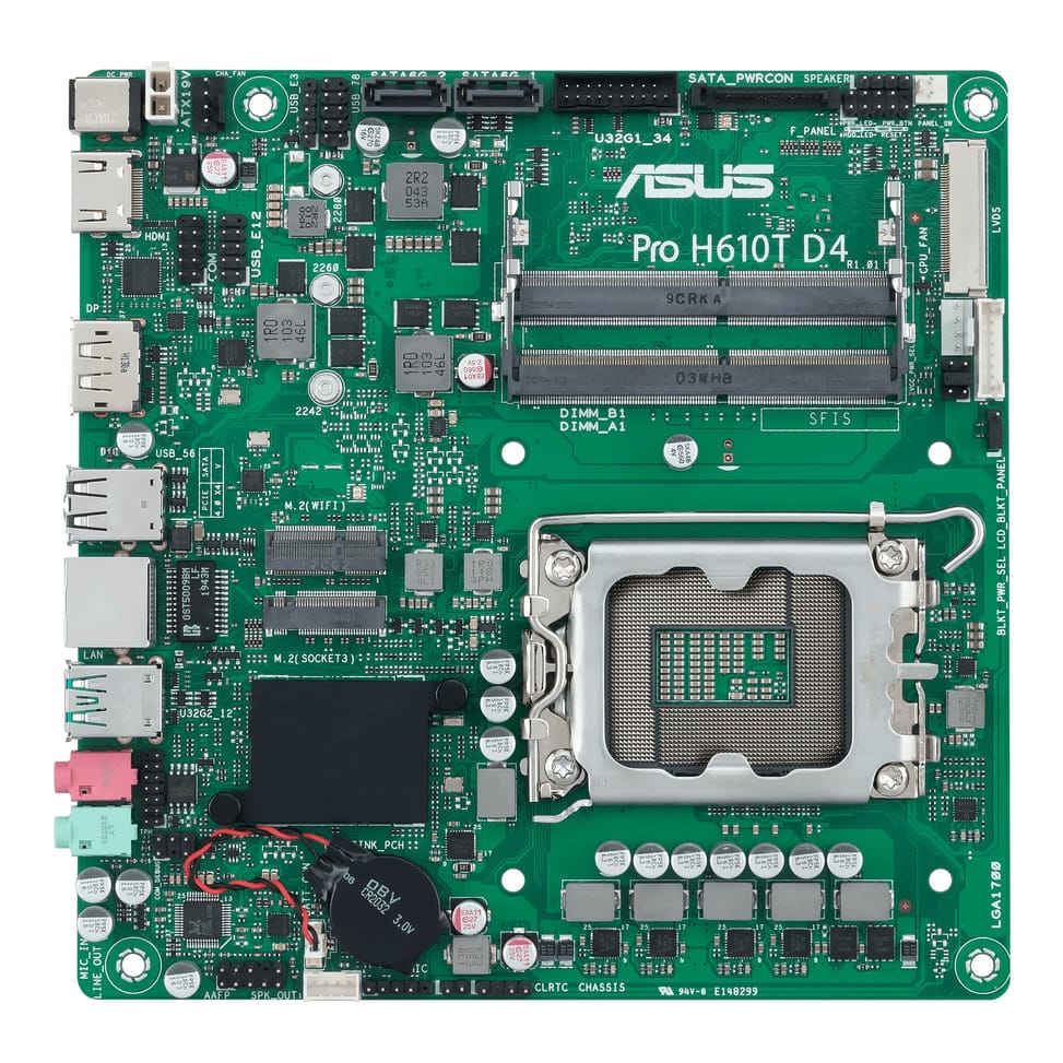 ASUS Pro H610T D4-CSM Intel H610 LGA 1700 mini ITX (90MB1AM0-M0EAYC) — image 4