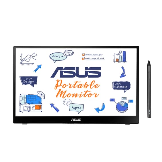 ASUS MB14AHD écran plat de PC 35,6 cm (14") 1920 x 1080 pixels Full HD LCD Écran tactile Noir (90LM063V-B01170)