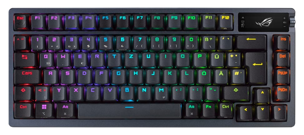 ASUS ROG Azoth clavier USB + RF Wireless + Bluetooth QWERTY Noir (90MP0316-BKDA01) — image 1