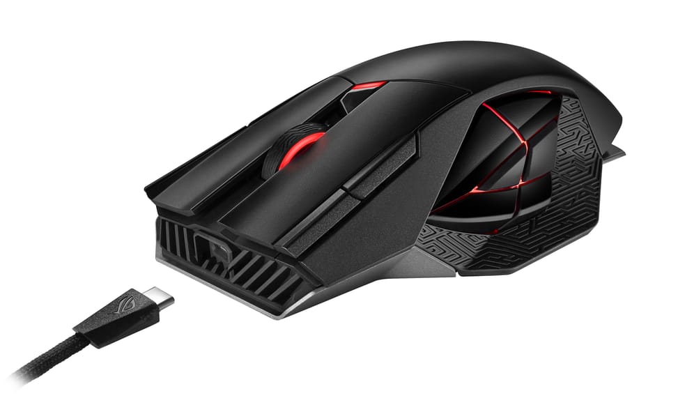 ASUS ROG Spatha X souris Droitier RF Wireless + USB Type-A Optique 19000 DPI (90MP0220-BMUA00) — image 3