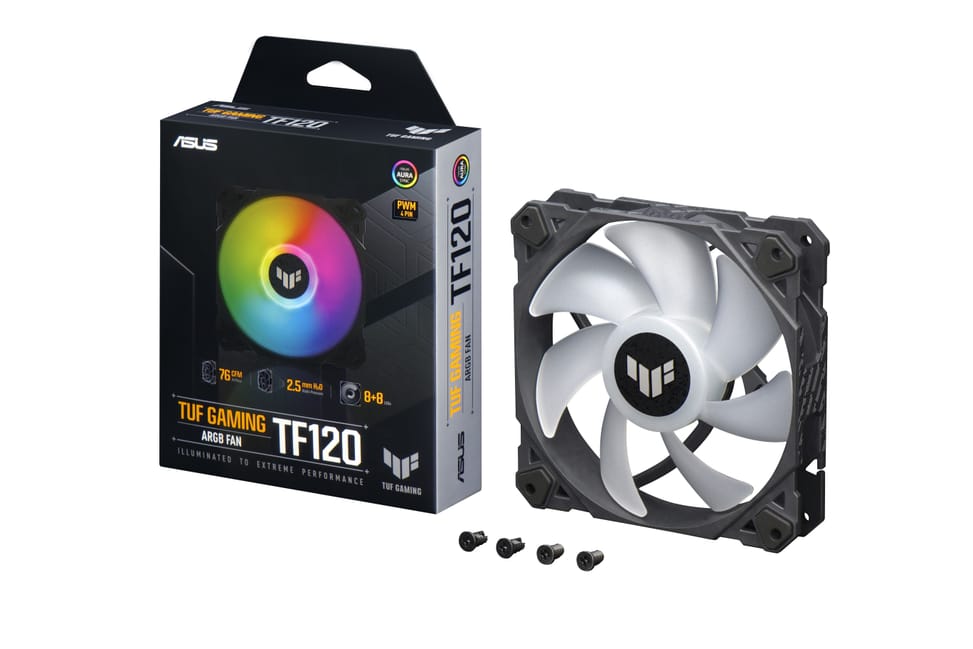 ASUS TUF Gaming TF120 ARGB Fan Boitier PC Refroidisseur d'air 12 cm Noir (90DA0030-B09000) — image 11