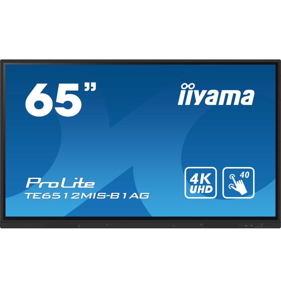 iiyama TE6512MIS-B1AG affichage de messages Écran plat interactif 165,1 cm (65") LCD Wifi 400 cd/m² 4K Ultra HD Noir Écran