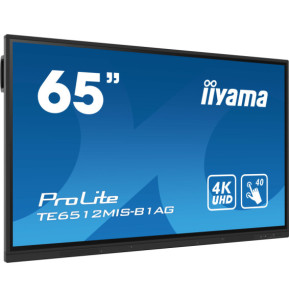 iiyama TE6512MIS-B1AG affichage de messages Écran plat interactif 165,1 cm (65") LCD Wifi 400 cd/m² 4K Ultra HD Noir Écran