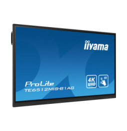 iiyama TE6512MIS-B1AG affichage de messages Écran plat interactif 165,1 cm (65") LCD Wifi 400 cd/m² 4K Ultra HD Noir Écran