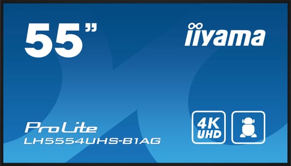 iiyama LH5554UHS-B1AG affichage de messages Panneau plat de signalisation numérique 138,7 cm (54.6") LCD Wifi 500 cd/m² 4K
