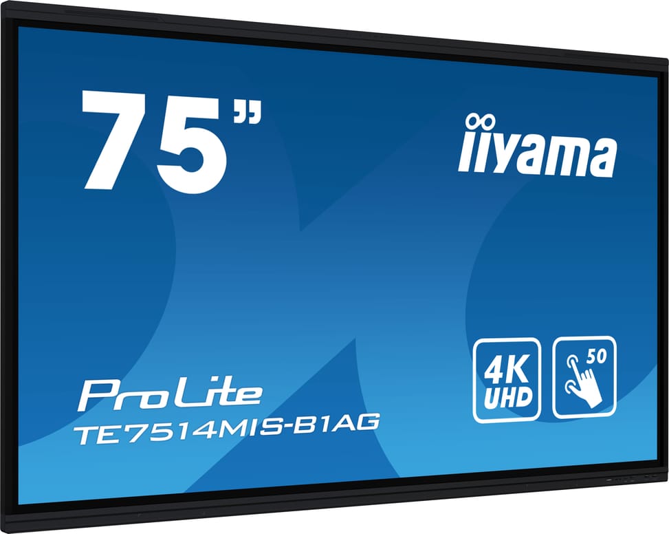 iiyama TE7514MIS-B1AG affichage de messages Écran plat interactif 190,5 cm (75") LCD Wifi 435 cd/m² 4K Ultra HD Noir Écran — image 2