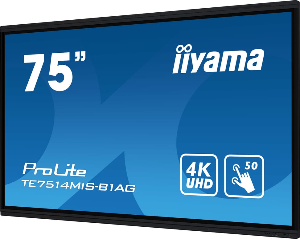 iiyama TE7514MIS-B1AG affichage de messages Écran plat interactif 190,5 cm (75") LCD Wifi 435 cd/m² 4K Ultra HD Noir Écran — image 4