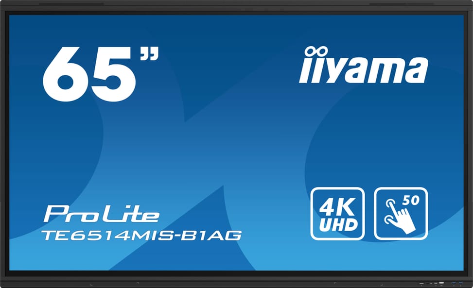 iiyama TE6514MIS-B1AG affichage de messages Écran plat interactif 165,1 cm (65") LCD Wifi 435 cd/m² 4K Ultra HD Noir Écran — image 1