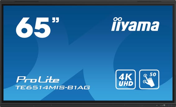 iiyama TE6514MIS-B1AG affichage de messages Écran plat interactif 165,1 cm (65") LCD Wifi 435 cd/m² 4K Ultra HD Noir Écran