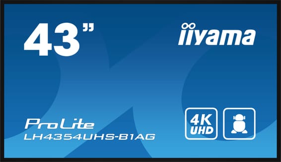 iiyama LH4354UHS-B1AG affichage de messages Panneau plat de signalisation numérique 108 cm (42.5") LCD Wifi 500 cd/m² 4K Ultra