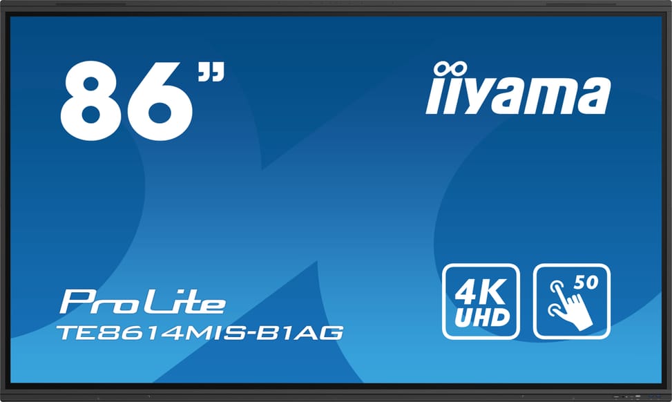 iiyama TE8614MIS-B1AG affichage de messages Écran plat interactif 2,17 m (85.6") LCD Wifi 435 cd/m² 4K Ultra HD Noir Écran — image 1