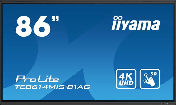 iiyama TE8614MIS-B1AG affichage de messages Écran plat interactif 2,17 m (85.6") LCD Wifi 435 cd/m² 4K Ultra HD Noir Écran