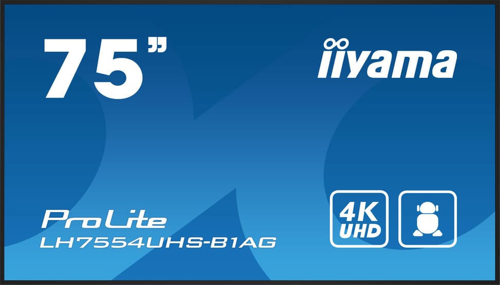iiyama LH7554UHS-B1AG affichage de messages Panneau plat de signalisation numérique 190,5 cm (75") LCD Wifi 500 cd/m² 4K Ultra — image 1