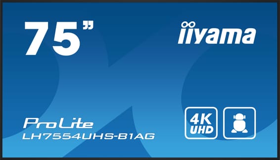 iiyama LH7554UHS-B1AG affichage de messages Panneau plat de signalisation numérique 190,5 cm (75") LCD Wifi 500 cd/m² 4K Ultra