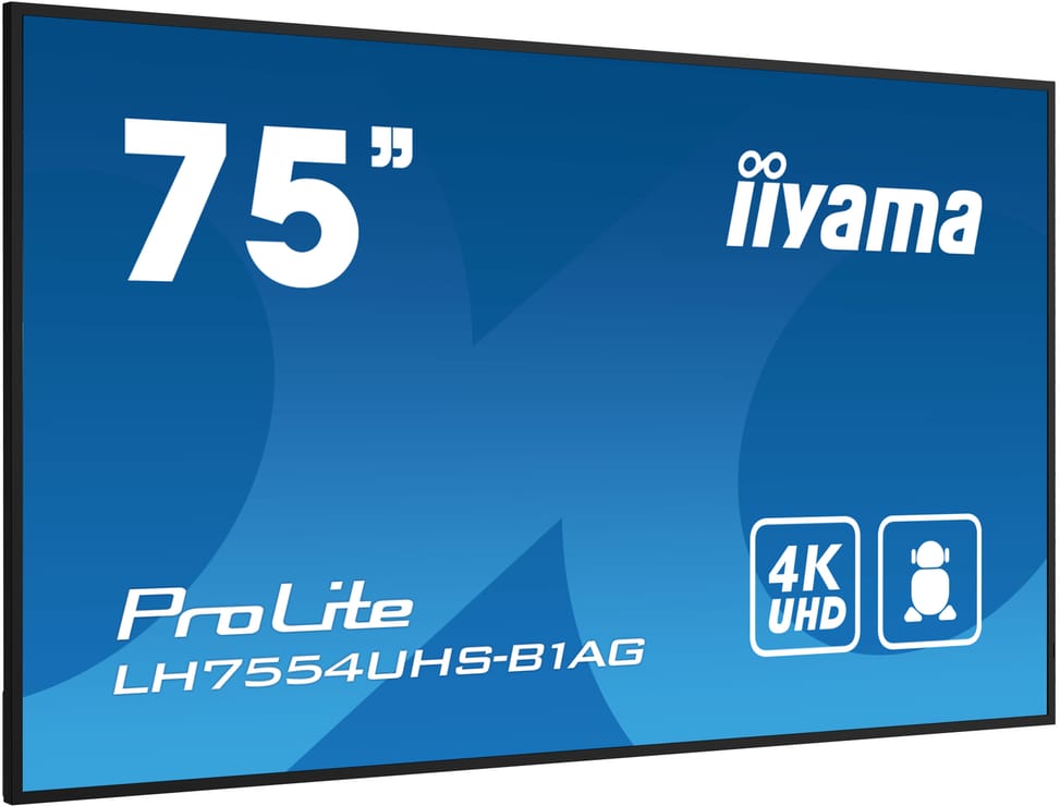 iiyama LH7554UHS-B1AG affichage de messages Panneau plat de signalisation numérique 190,5 cm (75") LCD Wifi 500 cd/m² 4K Ultra — image 3
