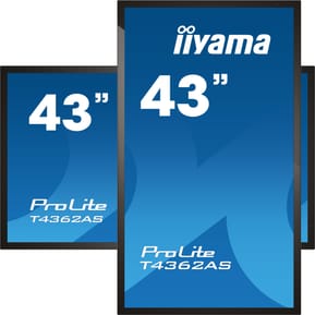 iiyama T4362AS-B1 affichage de messages Écran plat interactif 108 cm (42.5") IPS 500 cd/m² 4K Ultra HD Noir Écran tactile — image 3