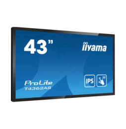 iiyama T4362AS-B1 affichage de messages Écran plat interactif 108 cm (42.5") IPS 500 cd/m² 4K Ultra HD Noir Écran tactile