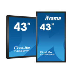 iiyama T4362AS-B1 affichage de messages Écran plat interactif 108 cm (42.5") IPS 500 cd/m² 4K Ultra HD Noir Écran tactile