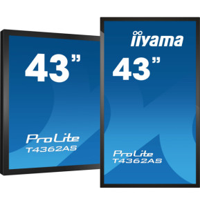 iiyama T4362AS-B1 affichage de messages Écran plat interactif 108 cm (42.5") IPS 500 cd/m² 4K Ultra HD Noir Écran tactile