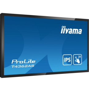 iiyama T4362AS-B1 affichage de messages Écran plat interactif 108 cm (42.5") IPS 500 cd/m² 4K Ultra HD Noir Écran tactile